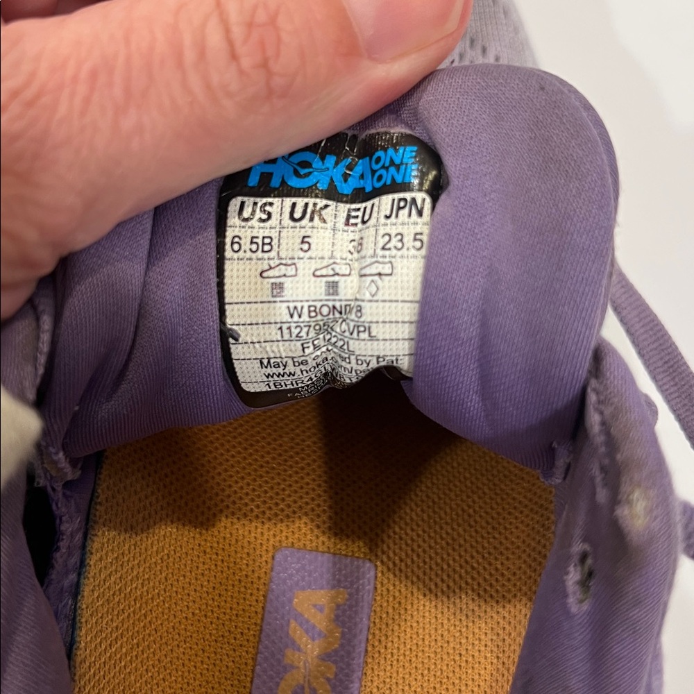 Hoka BONDI 8 Women's USED Running Sneaker Purple US Size 6.5 Medium 🍒 - Picture 8 of 8